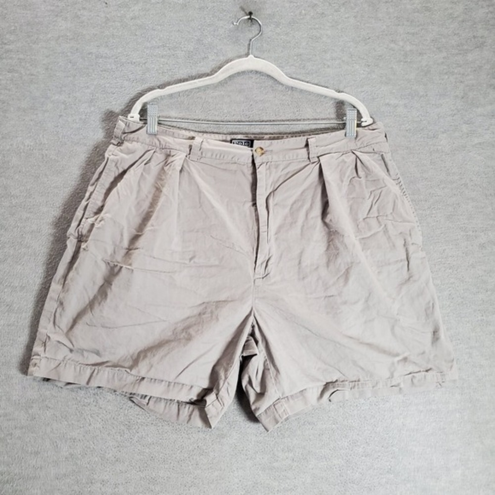 VINTAGE Polo Ralph Lauren Women Shorts 12 Gray Chino Pleated High Rise 6" Inseam